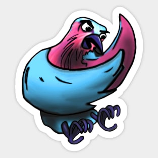 Colorful Cartoon Bird 1 Sticker